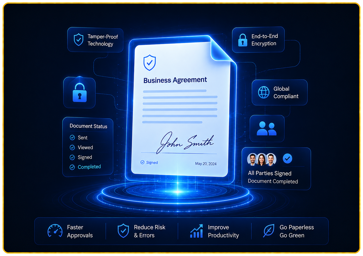 AI-powered digital signature feature in eSigns platform